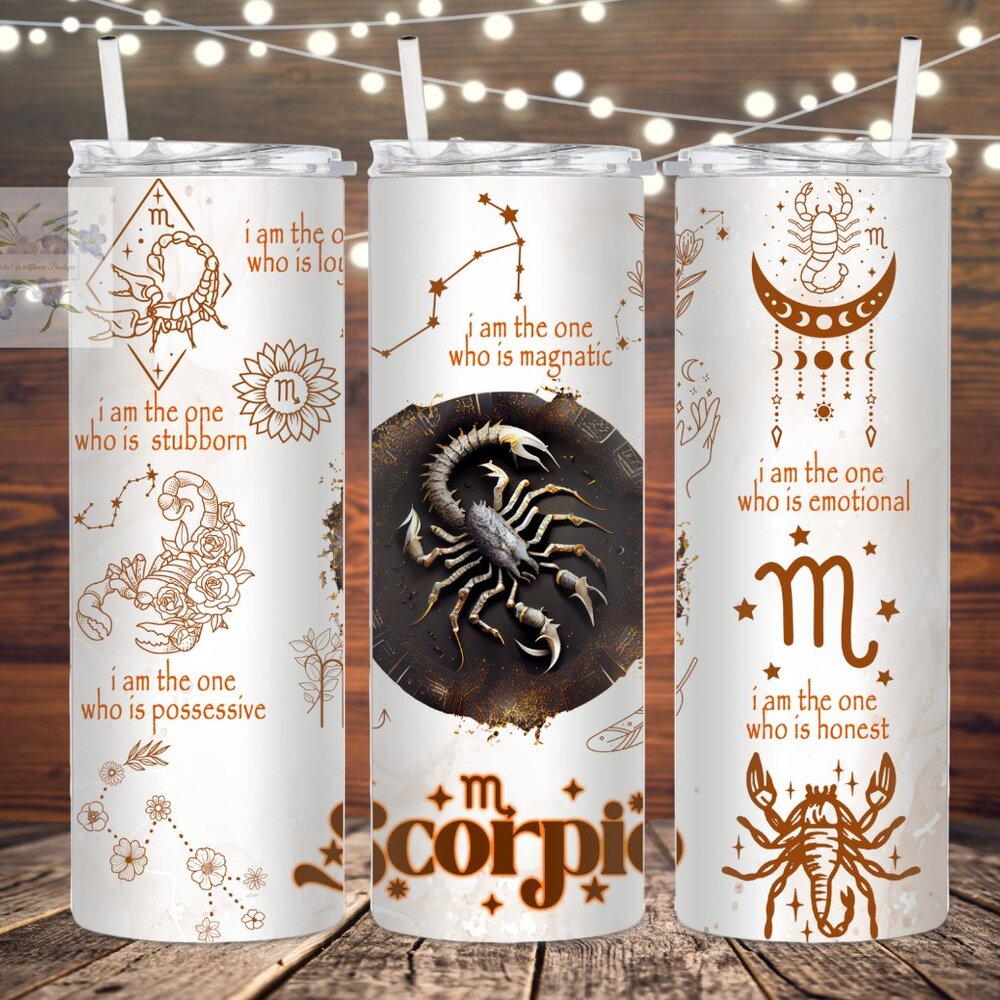 Scorpio Zodiac Sign Metal Tumbler